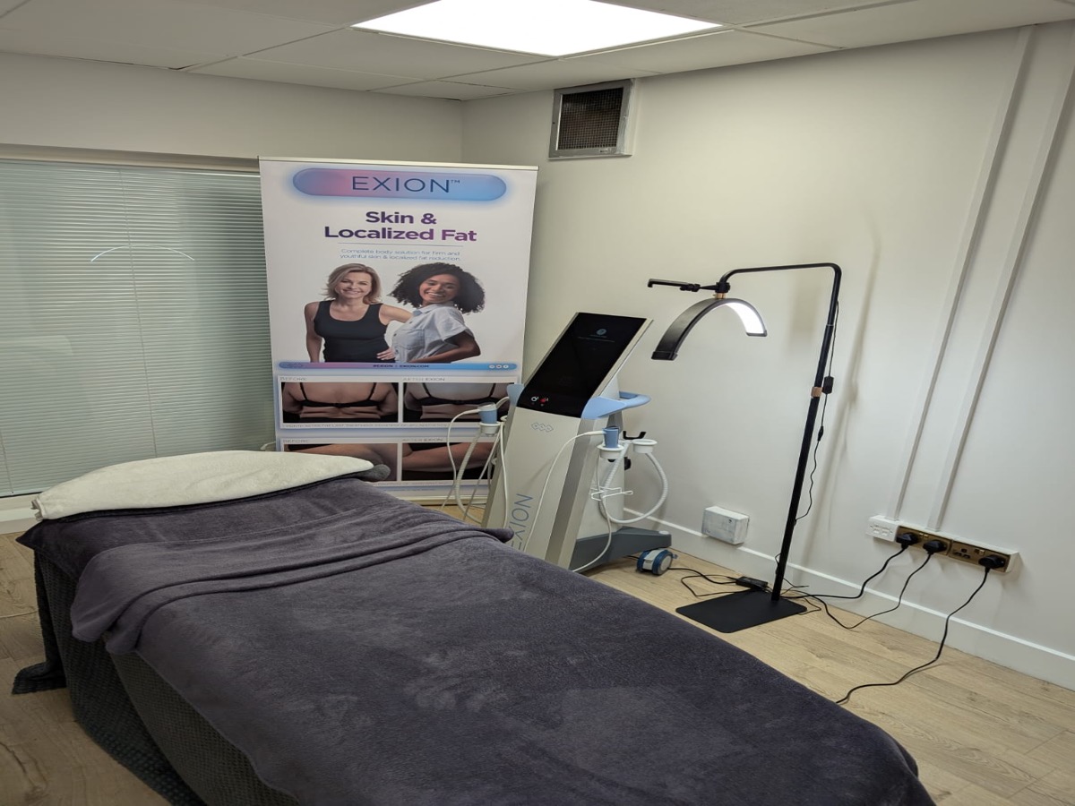 Treatment room with Exion device at Ayadi Beauty and Laser Clinic