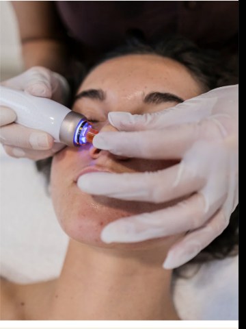 A professional aesthetic treatment close-up at Ayadi